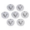 Non-Tarnish 304 Stainless Steel Charms, Laser Cut, Designed Letter Engraved, Flat Round, Stainless Steel Color, Letter.V, 14x1mm, Hole: 1.2mm