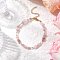 Natural Quartz Chip Beaded Bracelets for Women, with 304 Stainless Steel Chain Extenders and Glass Bead, 7-3/8 inch(18.6cm)