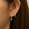 3Pcs Sterling Silver Star Earring Sets, with Clear Cubic Zirconia, Silver, 7~20mm