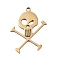 Halloween 201 Stainless Steel Pendants, Golden, Skull, 20x15x1mm, Hole: 1.2mm