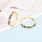 Brass Micro Pave Cubic Zirconia Cuff Rings for Women, Rectangle, Real 18K Gold Plated, 4mm