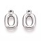 304 Stainless Steel Pendants, Number 0, Stainless Steel Color, 17x10.5x3mm, Hole: 1.5mm