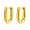 Stylish Stainless Steel Oval Hoop Earrings, Golden