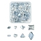 Electroplate Transparent Glass Beads, Mixed Styles, Mixed Shapes, Marine Blue, 5.5~15x4~10.5x3~6.8mm, Hole: 0.8~1.2mm, 10pcs/style