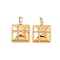 304 Stainless Steel Pendants, with ABS Plastic Imitation Pearl, Golden, Ion Plating(IP), Square, 23.5x20.5x6mm, Hole: 5.5x3mm