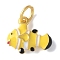 Brass Enamel Pendants, Golden Tone 3D Cartoon Charms, with Jump Ring, Fish, 16x14x4.5mm, Hole: 5mm