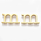 304 Stainless Steel Pendants, Golden, Letter, Letter.M, 12x22x3mm, Hole: 1.8mm