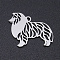 Non-Tarnish 304 Stainless Steel Dog Pendants, Laser-Cut, Hollow, Rough Collie, Stainless Steel Color, 15x20x1mm, Hole: 1mm