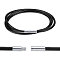 Braided Waxed Polyester Round Cords, with Clasp, for Necklace Making, Black, 23-5/8~24 inch(60~61.1cm), 0.3cm