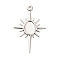 Rack Plating Brass Pendant Cabochon Settings, Long-Lasting Plated, Sun, Platinum, Tray: 8x5.5mm, 30x19.5x1mm, Hole: 1.5mm