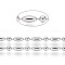 Non-Tarnish 304 Stainless Steel Ball Chains, Stainless Steel Color, Rice: 4.5x2.4mm, Ball: 2.4mm
