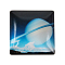 Starry Sky Printed Glass Square Cabochons, Light Sky Blue, 10x10x4mm