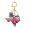 PU Leather Keychain, with Iron Key Ring and Alloy Finding, Colorful, Texas, 10.4cm