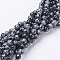 Natural Snowflake Obsidian Beads Strands, Round, 6mm, Hole: about 1mm, 15~16 inch