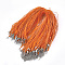 Waxed Cord and Organza Ribbon Necklace Making, with Iron Lobster Claw Clasps, Platinum, Dark Orange, 17.6 inch~17.8 inch(45~45.5cm), 7mm