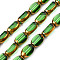 Electroplate Glass Beads Strands, Edge Plated, Oval, Medium Sea Green, 7x4.5x4mm, Hole: 0.8mm, about 50pcs/strand, 13.07~13.15 inch(33.2~33.4cm)