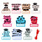 Graduation Theme Single Face Printed Acrylic Big Pendants, Word, Mixed Color, 88~100x72~95x2~6mm, Hole: 4.5mm