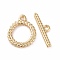 Eco-friendly Brass Toggle Clasps, Cadmium Free & Lead Free, Long-Lasting Plated, Leaf-Shaped Ring, Real 24K Gold Plated, Ring: 13x10.5x1mm, Bar: 4x14.5x1mm, Hole: 1.2mm