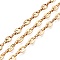 Iron Coffee Bean Link Chains, Unwelded, with Spool, Light Gold, 7x5.5x1mm, Link: 7.5x2.5x1.2mm, about 32.81 Feet(10m)/Roll
