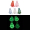 UV Plating Transparent Acrylic Pendants, Luminous, Glow in the Dark, Christmas Tree, Mixed Color, 36x22.5mm, Hole: 3mm