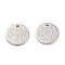 Tarnish Resistant 304 Stainless Steel Pendants, Flat Round, Stainless Steel Color, 10x1mm, Hole: 1mm