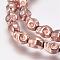 Grade AA Non-Magnetic Synthetic Hematite Bead Strands, Skull, Rose Gold Plated, 8x6.5x6.5mm, Hole: 1mm, about 50pcs/strand, 15.7 inch(40cm)