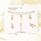 Cubic Zirconia & Glass Heart Pendant & Necklaces & Bracelets Sets, 304 Stainless Steel Jewelry Sets for Women, Real 14K Gold Plated, 18.11 inch(460mm)