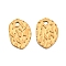 Ion Plating(IP) 304 Stainless Steel Charms, Textured, Oval, Real 18K Gold Plated, 8.5x6x1mm, Hole: 0.9mm