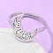 Non-Tarnish 304 Stainless Steel Adjustable Rings, Moon, Stainless Steel Color, US Size 6(16.5mm)