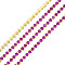 Brass Rhinestone Strass Chains, Rhinestone Cup Chain, Imitate Luminous Style, Raw(Unplated), Ruby, 2x2mm, about 23.62 Feet(7.2m)/Strand