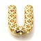 Brass Pendants, Hollow Letter Charms, Rack Plating, Long-Lasting Plated, Cadmium Free & Lead Free, Letter U, 22x18x7.5mm, Hole: 5x2.7mm