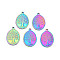 Ion Plating(IP) 201 Stainless Steel Pendants, Oval with Tree of Life, Rainbow Color, 30x20.5x1.5mm, Hole: 1.8mm