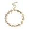 Brass Micro Pave Cubic Zirconia Link Bracelets for Women, Long-Lasting Plated, Real 18K Gold Plated, Moon, 7-1/8 inch(18cm), link: 7~15x8~9.5x2~4mm