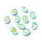 Mocha Fluorescent Style Glass Rhinestone Cabochons, Pointed Back, Oval, Aquamarine, 18x13x5.5mm