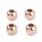 Ion Plating(IP) Textured 304 Stainless Steel Beads, Round, Rose Gold, 8mm, Hole: 3.5mm