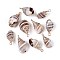 Electroplate Spiral Shell Pendants, with Iron Findings, Golden, Seashell Color, Golden, 16~26x8~12x8~10mm, Hole: 1.8mm