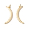 Rack Plating Brass Pendants, with Jump Ring, Cadmium Free & Nickel Free & Lead Free, Moon, Real 18K Gold Plated, 31x14x1.5mm, Jump Ring: 5x0.6mm, Inner Diameter: 3.8mm