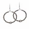 Ancient Style Beaded Earrings Navajo Inspired Large Hoop Earrings, Black, Platinum
