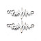 Tibetan Style Alloy Connector Charms, Cadmium Free & Lead Free, ECG, Antique Silver, 14x31x1.5mm, Hole: 1.8mm, about 940pcs/1000g