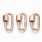 Brass Screw Carabiner Lock Charms, for Necklaces Making, Cadmium Free & Lead Free, Quick Links, Oval, Rose Gold, 20x11.5x2mm, Screw: 6.5x6.5mm