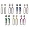 Brass Micro Pave Cubic Zirconia Dangle Stud Earrings, Oval, Platinum, Mixed Color, 50x10.5mm