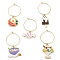 Alloy Enamel Wine Glass Charms, Food, Mixed Color, 44~58mm