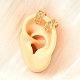 Латунные серьги-манжеты из прозрачного кубического циркония EJEW-F370-10G-2