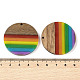 Подвески Pride на тему радуги из смолы и орехового дерева WOOD-K012-07B-3