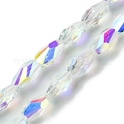 Прозрачные стеклянные бусины гальваническим пряди GLAA-K064-03A-AB01