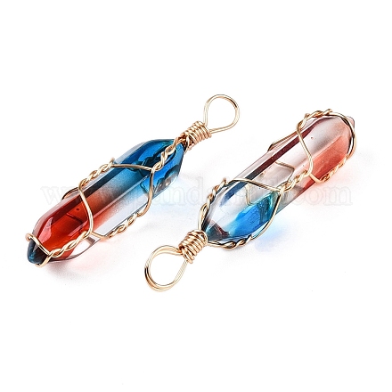 Подвески lampwork GLAA-T023-07O-1