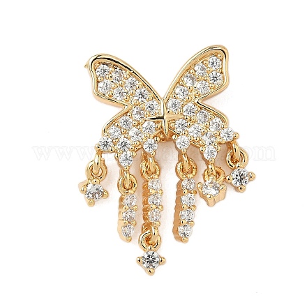 Латунные микропаве прозрачные подвески с фианитом KK-S531-28G-1