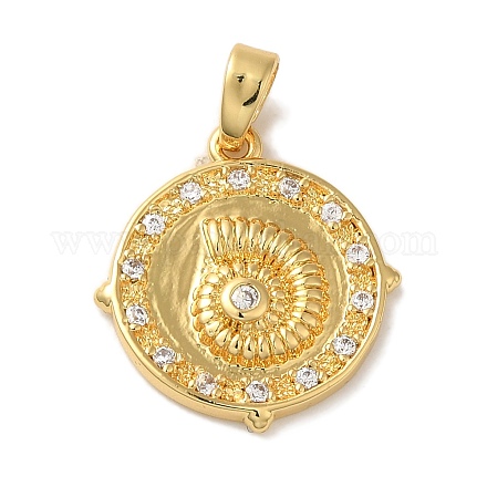 Подвеска из латуни с микропаве из кубического циркония KK-U027-15G-1