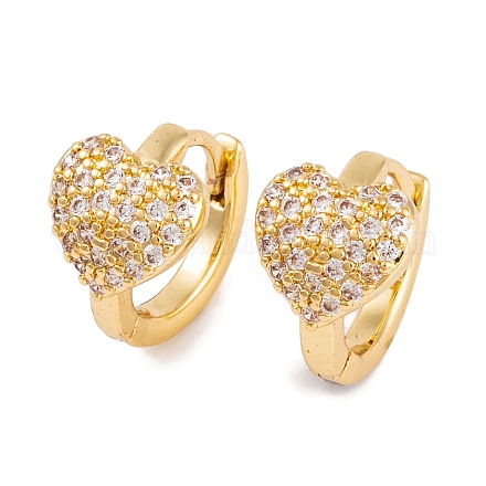 Серьги из латуни с фианитом EJEW-S219-09G-02-1