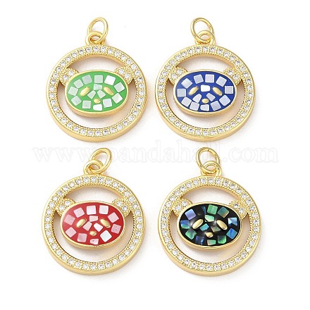 Латунные микропаве прозрачные подвески с фианитом KK-C045-17G-1